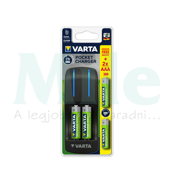 Akkumulátortöltő AA (ceruza/AAA (mikro) +4db 2100mAh AA + 2db 800mAh AAA (420min) Pocket VARTA
