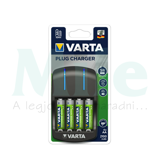 Akkumulátortöltő AA (ceruza/AAA (mikro) +4db 2100mAh AA (300min) Plug VARTA