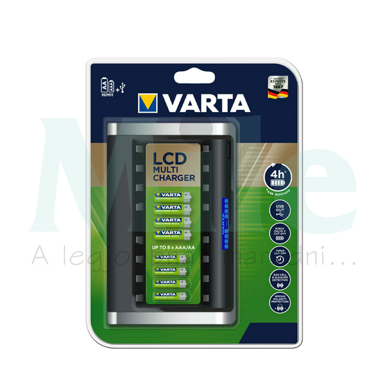 Akkumulátortöltő AA (ceruza/AAA (mikro) LCD-kijelző 8-csatornás (240min) LCD Multi VARTA