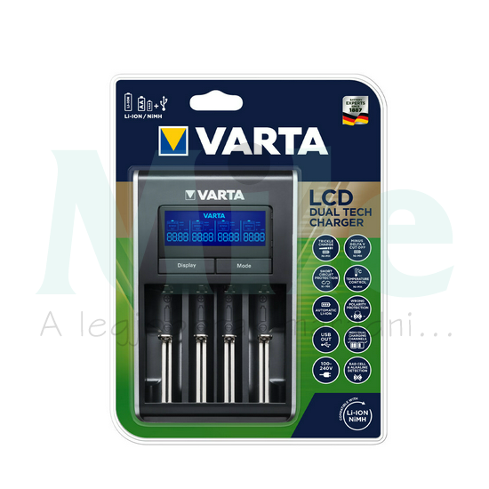 Akkumulátortöltő AA (ceruza/AAA (mikro) LCD-kijelző LCD Dual Tech VARTA