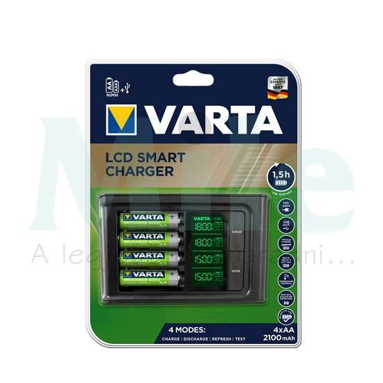 Akkumulátortöltő AA (ceruza/AAA (mikro) LCD-kijelző LCD Smart VARTA