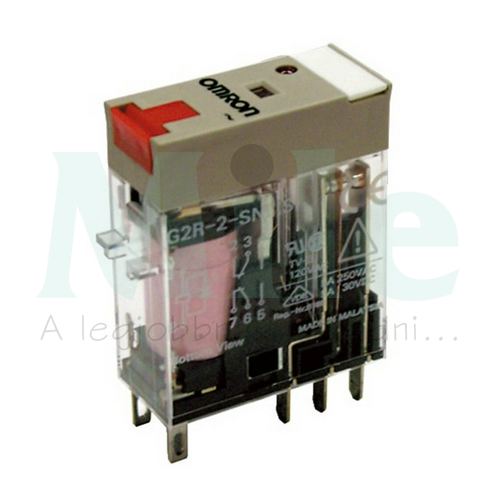 Általános célú relé 5A 2v dugaszolós 24V50Hz monostabil G2R-2-SNI 24VAC OMRON