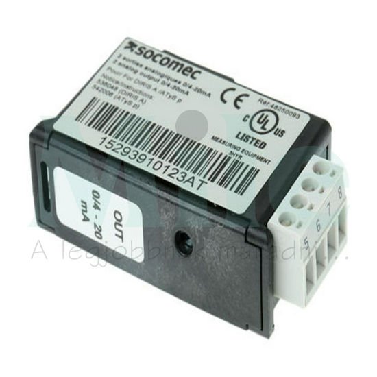 Analóg kimeneti modul hálózatanalizátorhoz 2x0/4...20mA Diris A-40/41 SOCOMEC