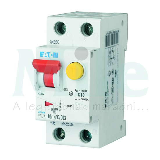 Áramvédő(FI)-kismegszakító 1P+N 10A C-jelleg 0.03A A-típus PFL7-10/1N/C/003-A-DE EATON
