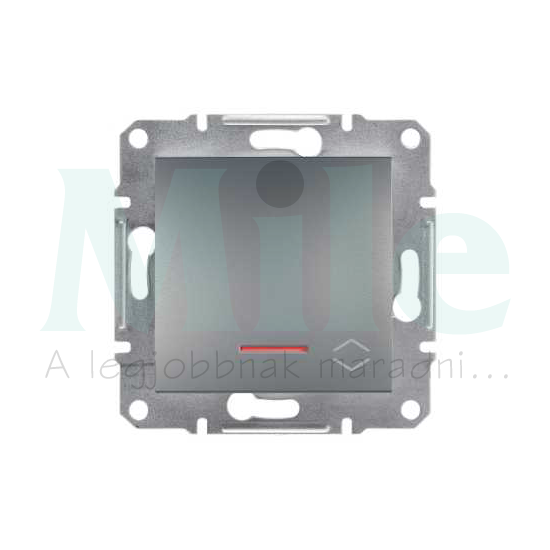 Asfora 106 váltókapcsoló +jelzőfény betét közp. fedéllel nemesacél süllyesztett Schneider