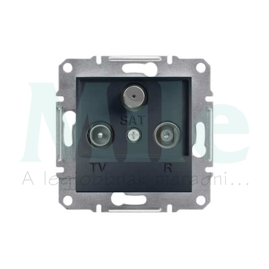 Asfora antenna aljzat TV-R-SAT süllyesztett komplett antracit 2-kimenet végzáró Schneider