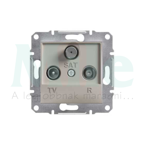 Asfora antenna aljzat TV-R-SAT süllyesztett komplett bronz 2-kimenet átmenő 4dB/860MHz Schneider