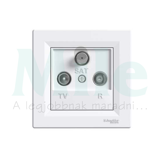 Asfora antenna aljzat TV-R-SAT süllyesztett komplett fehér 3-kimenet végzáró Schneider