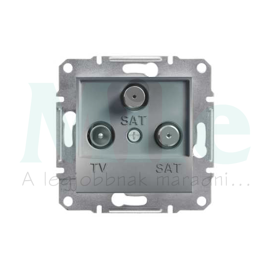 Asfora antenna aljzat TV-SAT süllyesztett komplett acél 3-kimenet végzáró 1dB/860MHz Schneider