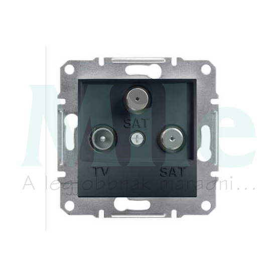 Asfora antenna aljzat TV-SAT süllyesztett komplett antracit 3-kimenet végzáró Schneider