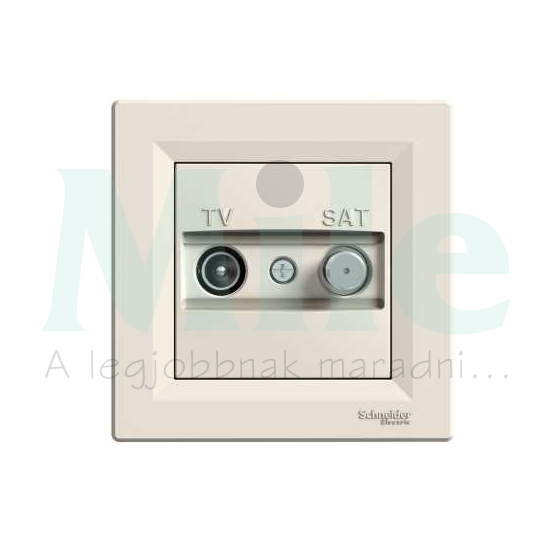 Asfora antenna aljzat TV-SAT süllyesztett komplett bézs 2-kimenet átmenő 8dB/860MHz Schneider