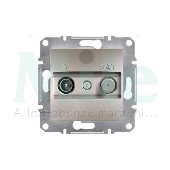 Asfora antenna aljzat TV-SAT süllyesztett komplett bronz 2-kimenet végzáró 1dB/860MHz Schneider