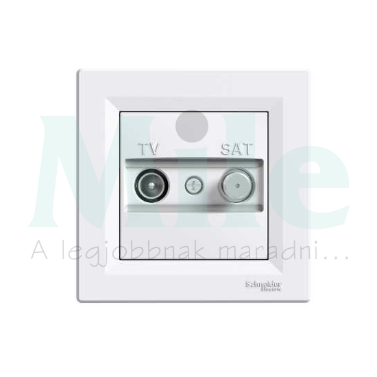 Asfora antenna aljzat TV-SAT süllyesztett komplett fehér 2-kimenet végzáró Schneider