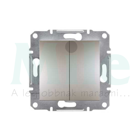 Asfora N101/2 nyomó betét közp. fedéllel 2- nyomógomb 2z bronz IP20 süllyesztett dmax. Schneider