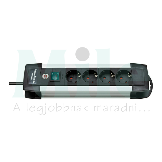 Asztali elosztósor gyerekvédős 1.5mm2 1.8m 4x2P+E/230V 16A fekete IP20 Premium-Alu-Line LECTRA