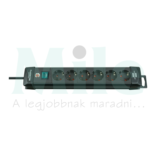 Asztali elosztósor gyerekvédős 1.5mm2 3m 6x2P+E/230V fekete IP20 Premium-Line LECTRA