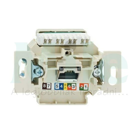 B.10 adatcsatlakozó dugalj betét UTP RJ45 2x8(8) Cat6 süllyesztett csavaros Hager
