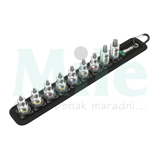 Bitkészlet karabineres tartóval 3/8