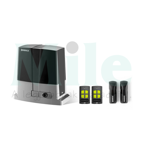 Kapumozgató szett toló-/úszókapu komplett 24VDCmotor +2távir. 600kgmax. 230VAC KBULL624SE BENINCA