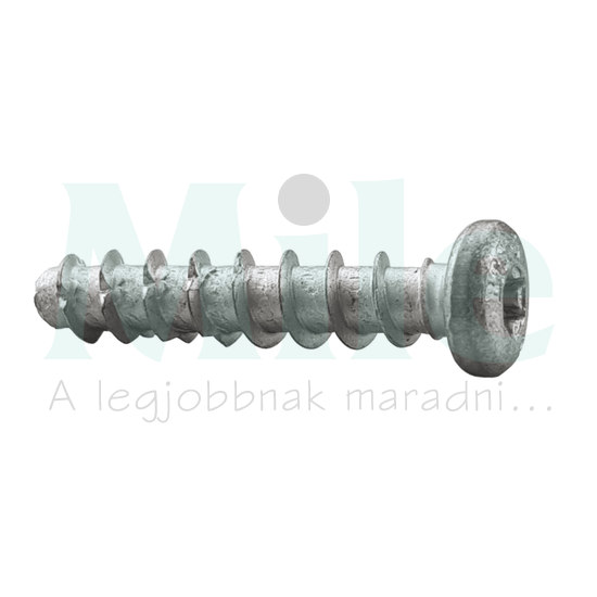 Direkt beton csavar M4 TX25-fejjel 30mm 5mmd-furat acél BTS PT CELO