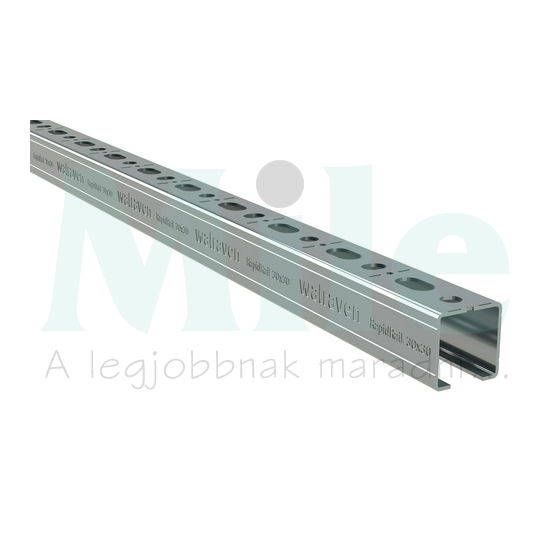 Profilsín perforált 2m C-profil 27mm x 18mm x szalaghorganyzott acél RapidRail WALRAVEN