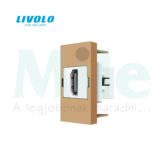 C7 médiacsatlakozó betét közp. fedéllel HDMI műanyag arany C7HDMIG LIVOLO