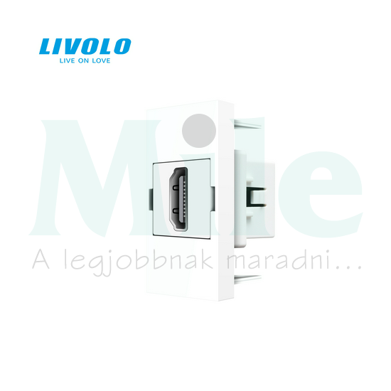 C7 médiacsatlakozó betét közp. fedéllel HDMI műanyag fehér C7HDMIW LIVOLO