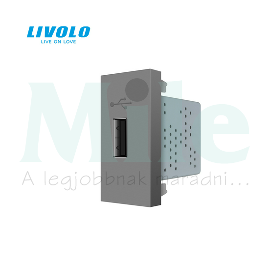 C7 USB töltőaljzat A 1/ki 2100mA-max. 5V süllyesztett ezüst LIVOLO