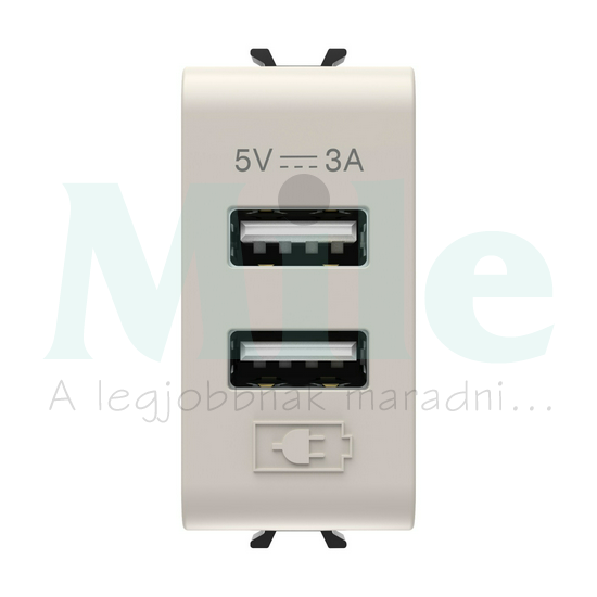 ChoruSmart USB töltőaljzat A+A-típ. 1M 2-ki 3000mA/ 5V modultartó bézs GEWISS