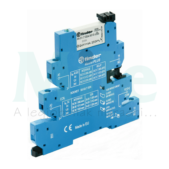 Csatolórelé MasterPLUS 6A 1-v csavaros 24VAC 24VDC monostabil IP20 39.31.0.024.0060 FINDER