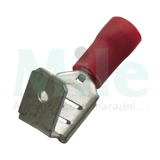 Csúszósaru 22,2mm elágazó hüvely részlegesen szigetelt piros lapos 6,3x0,8 mm sárgaréz Haupa