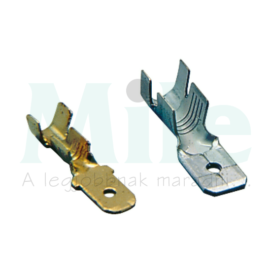 Csúszósaru dugó szigeteletlen lapos 6,3x0,8 mm sárgaréz 1,5-2,5mm2 PK 6-M608-V NEXANS
