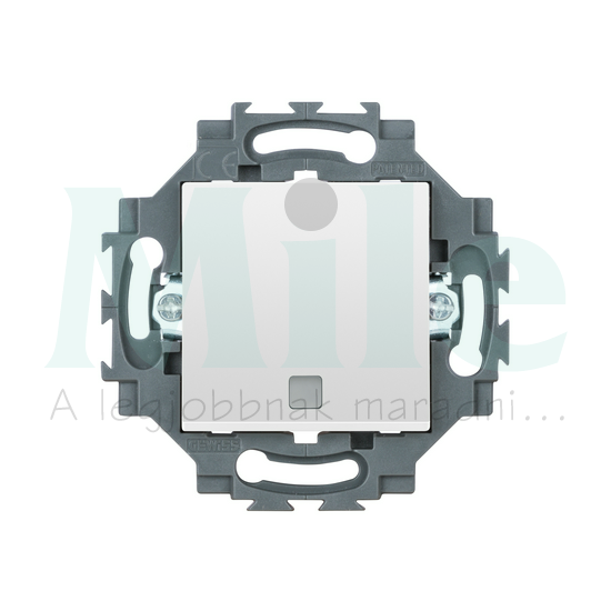 DAHLIA FEHÉR N101 egypólusú nyomó 1P 10AX - cserélhető szimbólum lencse - rugós bekötés GEWISS