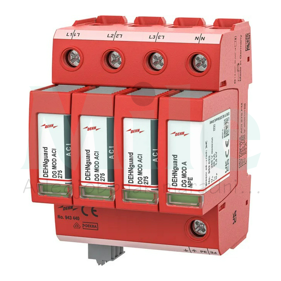 Túlfeszültség-korlátozó DEHNguard C 3P+N T2 TN-S 230V/AC 4M +távjelző érintkező DG MD TNS ACI 275 FM DEHN