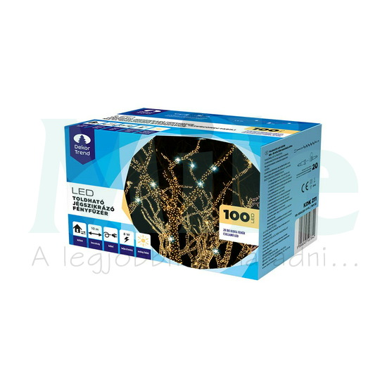 LED fényfűzér sorolható 10 lámpa 2x1m fehér-fényű 220-240V AC 4000K Tejút Dekortrend