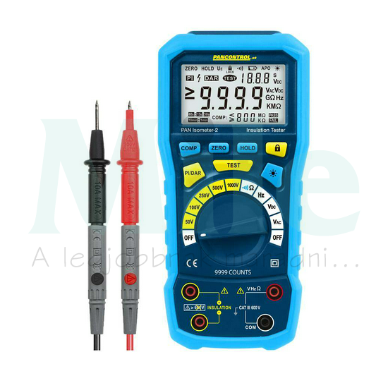 Multiméter szigetelésmérő V-Ohm-Hz LCD digitális 600VDC 600VAC PAN Isometer-2 Pancontrol