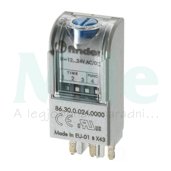 Időzítő modul 2-funkciós 0,05s-100h dugaszolható 230-240V50Hz 86.30.8.240.0000 FINDER