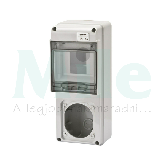 Kombinációs dugalj doboz IP65 FK 5 DIN modul hely + 1db 16A dugaljhely 68Q-DIN GEWISS