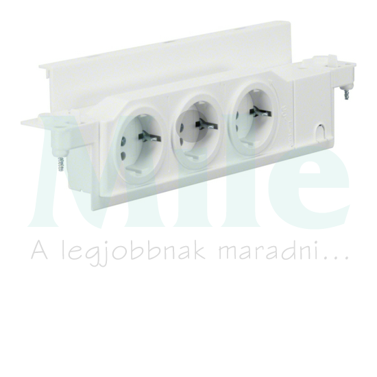 Dugaszolóaljzat 2P+F elosztóba keretre 3db 230V AC 16A Volta hibrid Hager