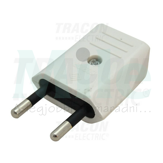 Dugvilla EURO 2P 250VAC szerelhető 10A fehér dugó TRACON