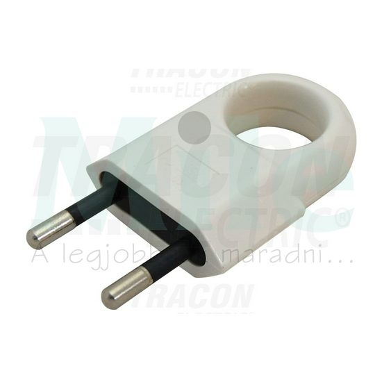 Dugvilla EURO 2P 250VAC szerelhető húzható 10A fehér kuplung TRACON