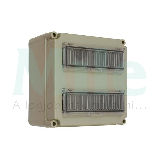 Elosztószekrény 2x12modul kalapsínnel műanyag 300mmx 300mmx 170mm PVT 3030 ÁK 2x12 Csatári Plast