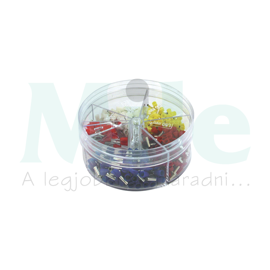 Érvéghüvely készlet szigetelt műa.dobozban 0,5-2,5mm2 - 400db II - német Haupa