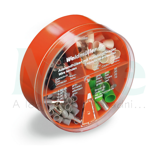 Érvéghüvely készlet szigetelt 4-16mm2 - 100db H-BOX 4,0-16,0QMM Weidmüller