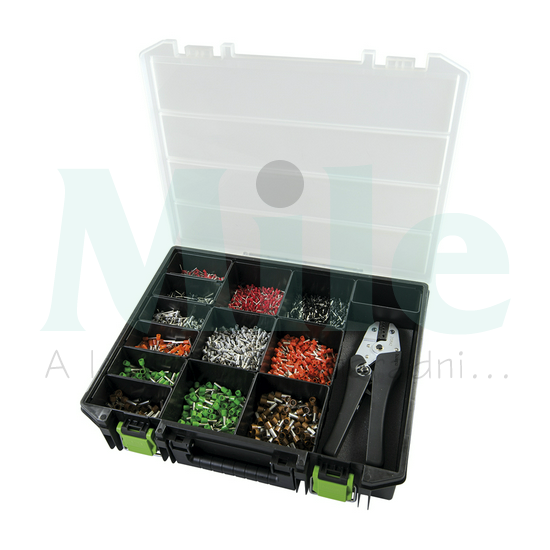 Érvéghüvely készlet szigetelt szort.dobozban 1-10mm2-5300db+210842 szerszám I - francia Haupa