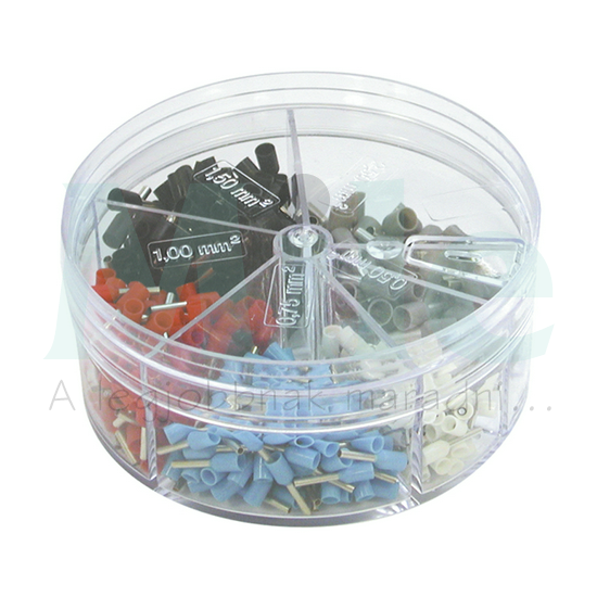 Érvéghüvely készlet szigetelt műa.dobozban 0,5-2,5mm2 - 400db I - francia Haupa