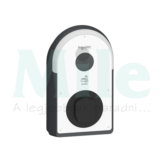 E-autó töltő RDC-DD Ehernet Bluetooth MID 3-fázis 1x 22kW fali 1xT2aljzat EVlink ProAC Schneider