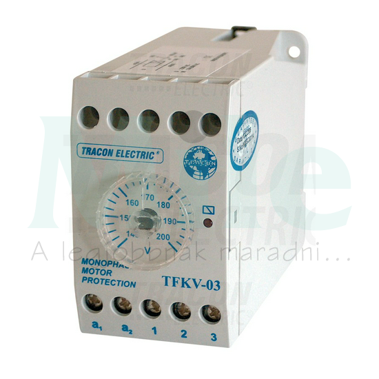 Feszültségfigyelő relé 1F motorhoz /kiesés/csökkenés 5A/230V 140-240V 1v TRACON