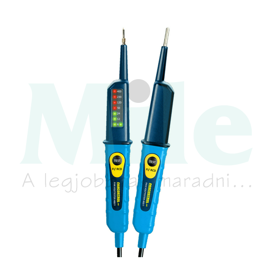 Feszültségvizsgáló +FI-teszt 2P-ellenőrzés 6-400V LED-kijelzés PAN Volttester 400FI Pancontrol