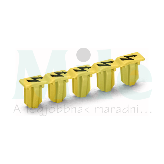 Figyelmeztető fedél villámjel, sárga/fekete, 5 kapocshoz fedél, burkolat WAGO